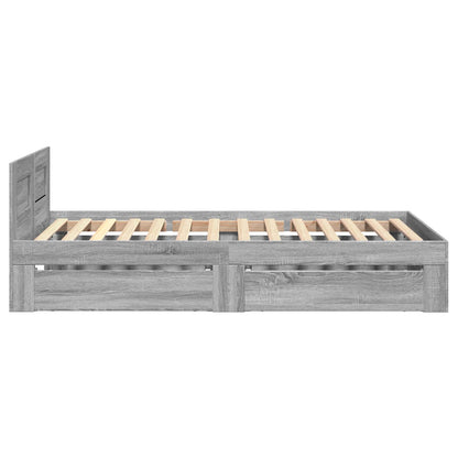Bed Frame with Headboard Grey Sonoma 80 x 200 cm