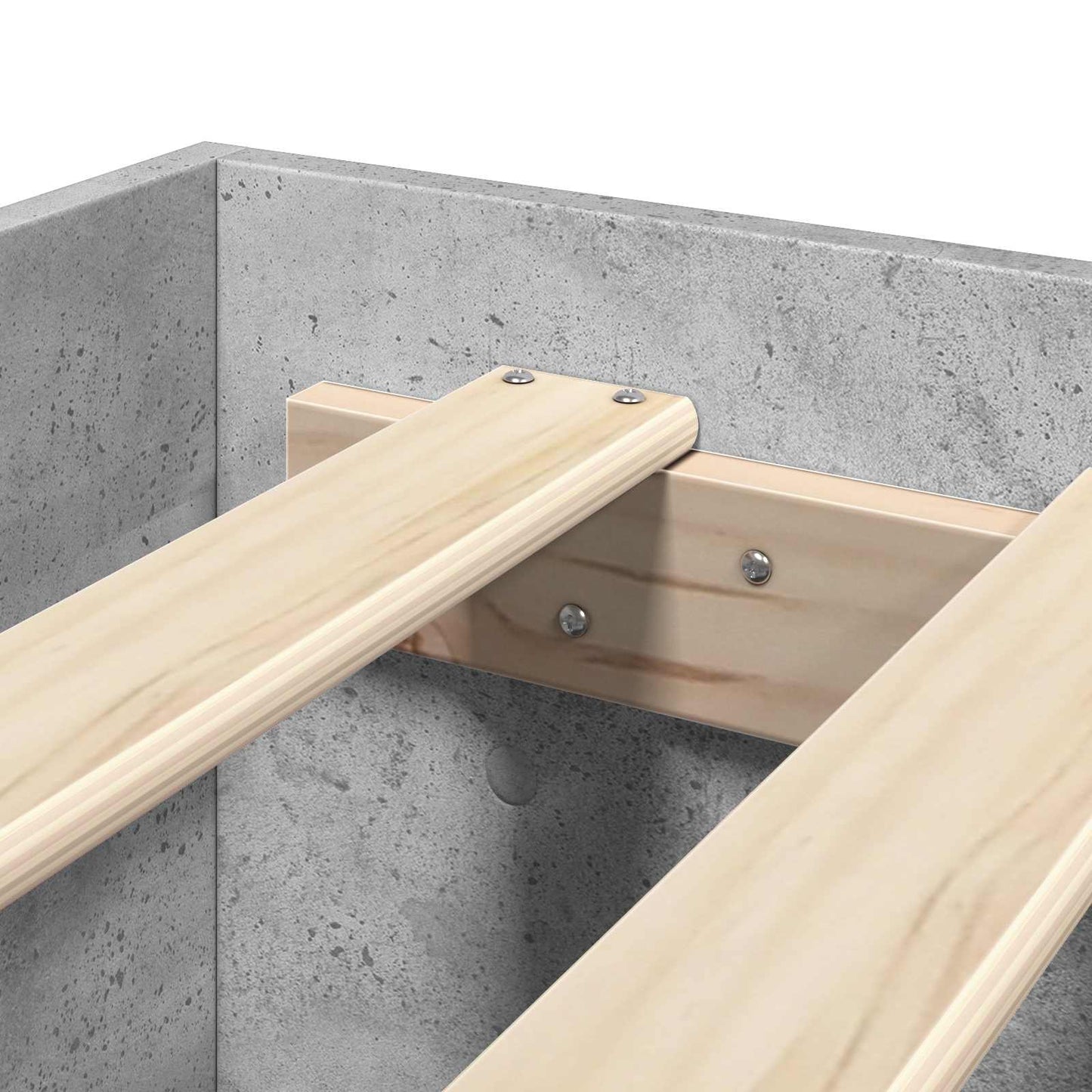 Bed Frame with Headboard Concrete Grey 80 x 200 cm