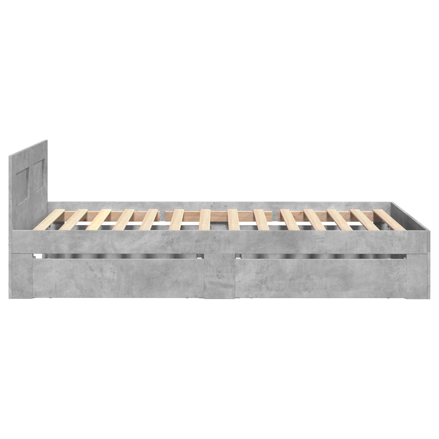 Bed Frame with Headboard Concrete Grey 80 x 200 cm