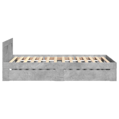 Bed Frame with Headboard Concrete Grey 80 x 200 cm