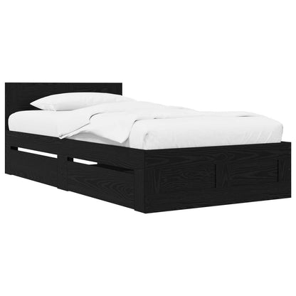Bed Frame with Headboard Black Oak 80 x 200 cm Engineered Wood
