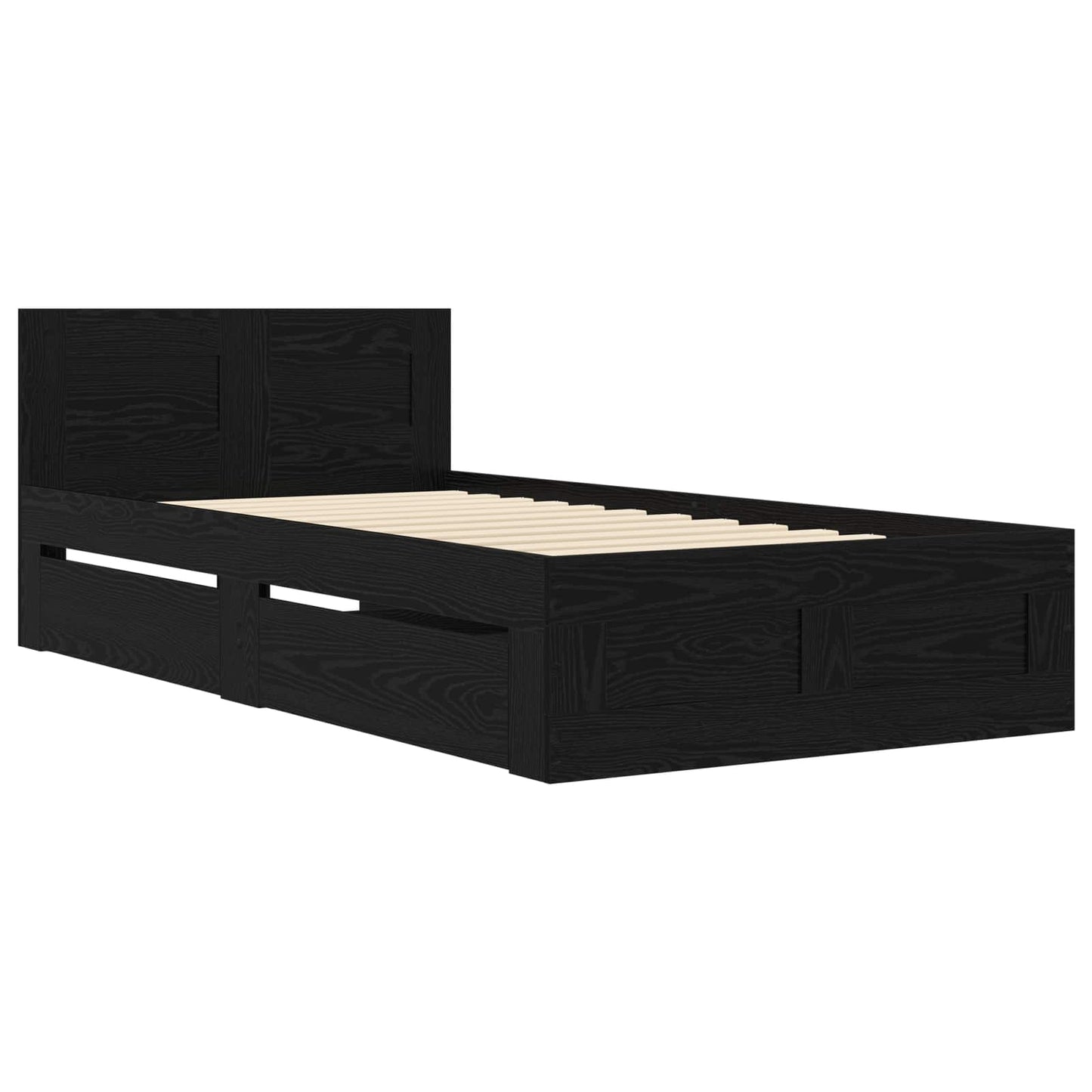 Bed Frame with Headboard Black Oak 80 x 200 cm Engineered Wood