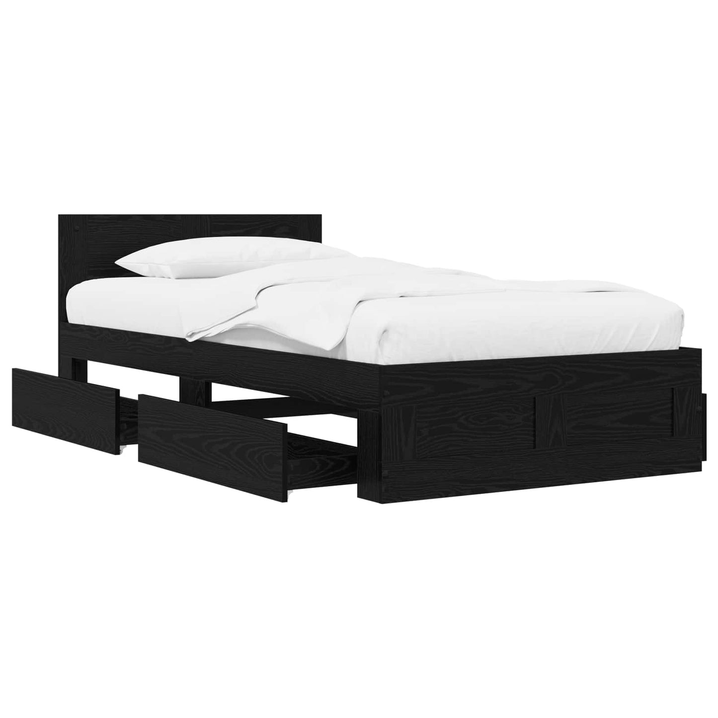 Bed Frame with Headboard Black Oak 80 x 200 cm Engineered Wood