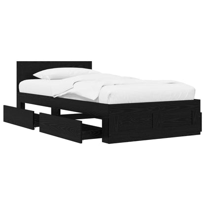 Bed Frame with Headboard Black Oak 80 x 200 cm Engineered Wood