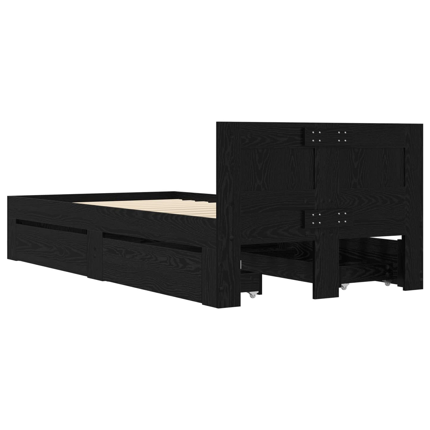 Bed Frame with Headboard Black Oak 80 x 200 cm Engineered Wood