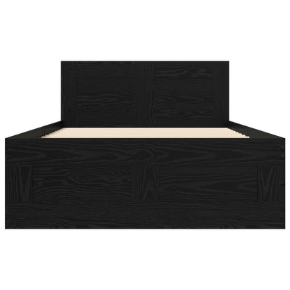 Bed Frame with Headboard Black Oak 80 x 200 cm Engineered Wood