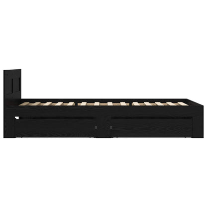 Bed Frame with Headboard Black Oak 80 x 200 cm Engineered Wood