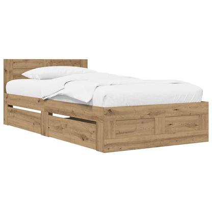 Bed Frame with Headboard Artisian Oak 80 x 200 cm