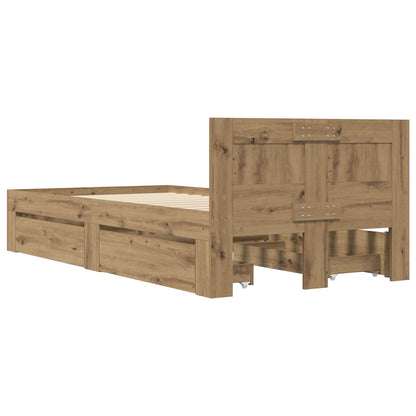 Bed Frame with Headboard Artisian Oak 80 x 200 cm