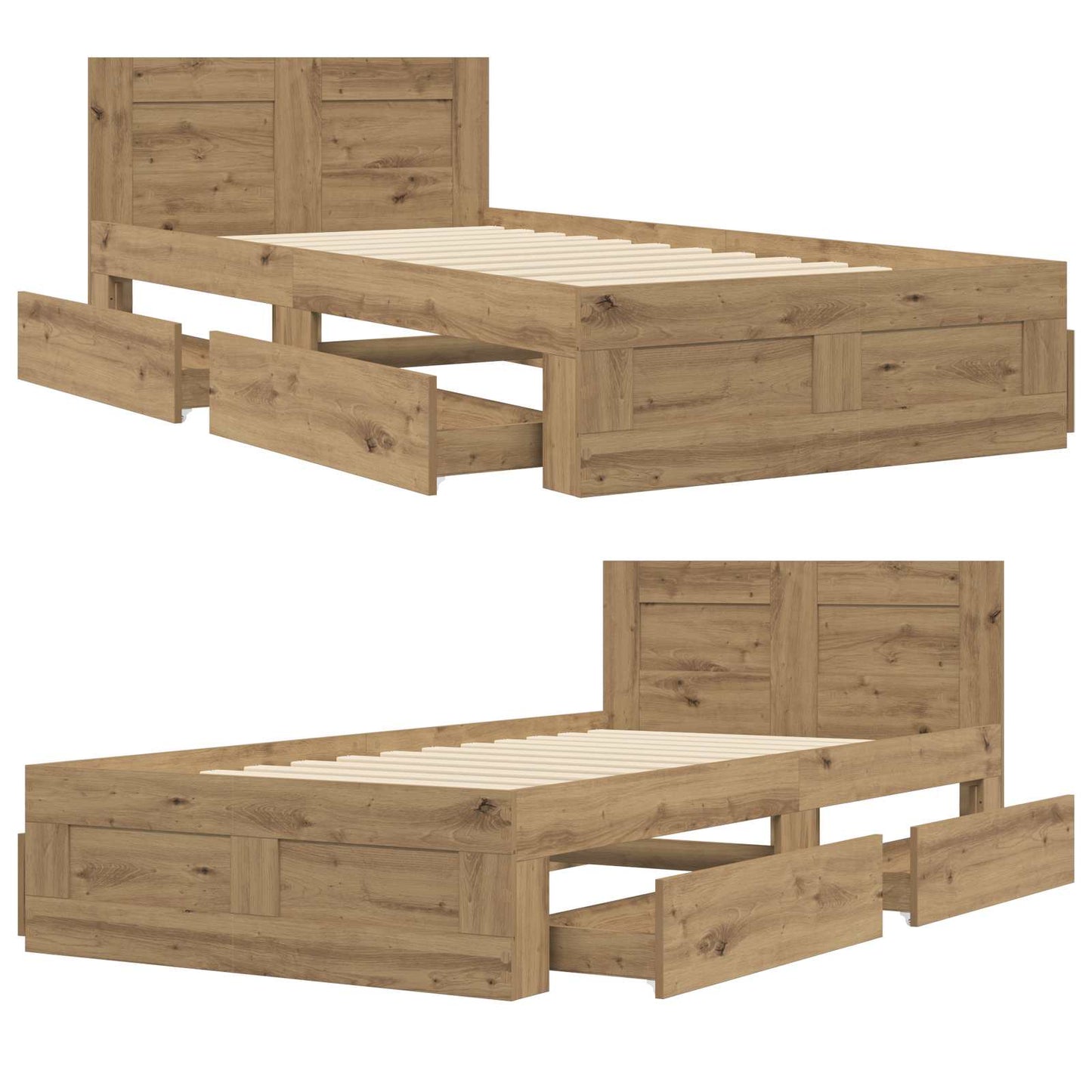 Bed Frame with Headboard Artisian Oak 80 x 200 cm