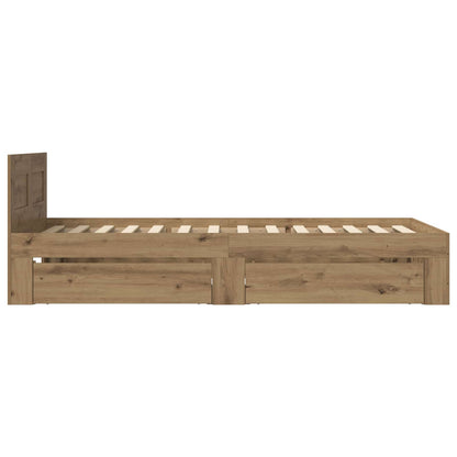 Bed Frame with Headboard Artisian Oak 80 x 200 cm