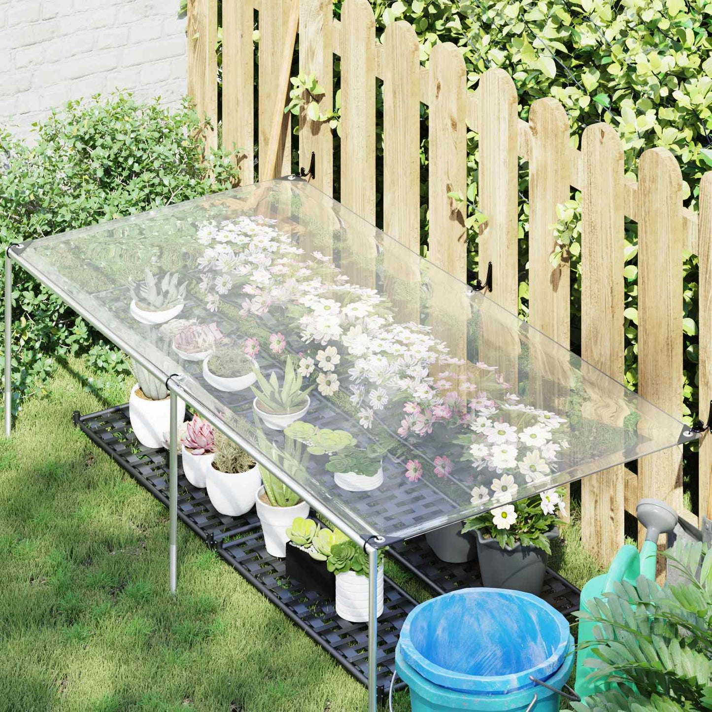 Tarpaulin with Eyelets Transparent 2 x 1.5 m Polyethylene