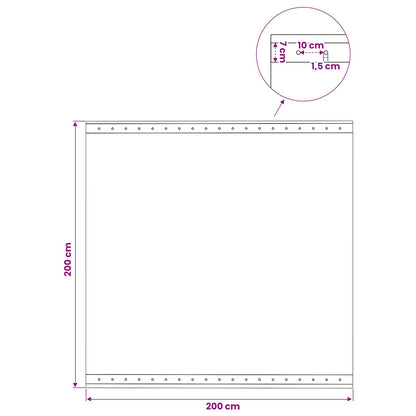 Tarpaulin with Eyelets 2 pcs Green 2 x 2 m 260 gsm PE