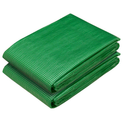 Tarpaulin with Eyelets 2 pcs Green 3 x 2 m 260 gsm PE