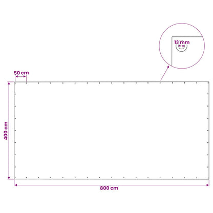 Tarpaulin with Eyelets Green 4 x 8 m 140 gsm PE