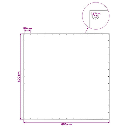 Tarpaulin with Eyelets Green 6 x 6 m 140 gsm PE