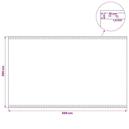 Tarpaulin with Eyelets Green 3 x 5 m 260 gsm PE