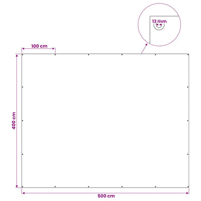 Tarpaulin with Eyelets Light Grey 4 x 5 m 90 gsm PE