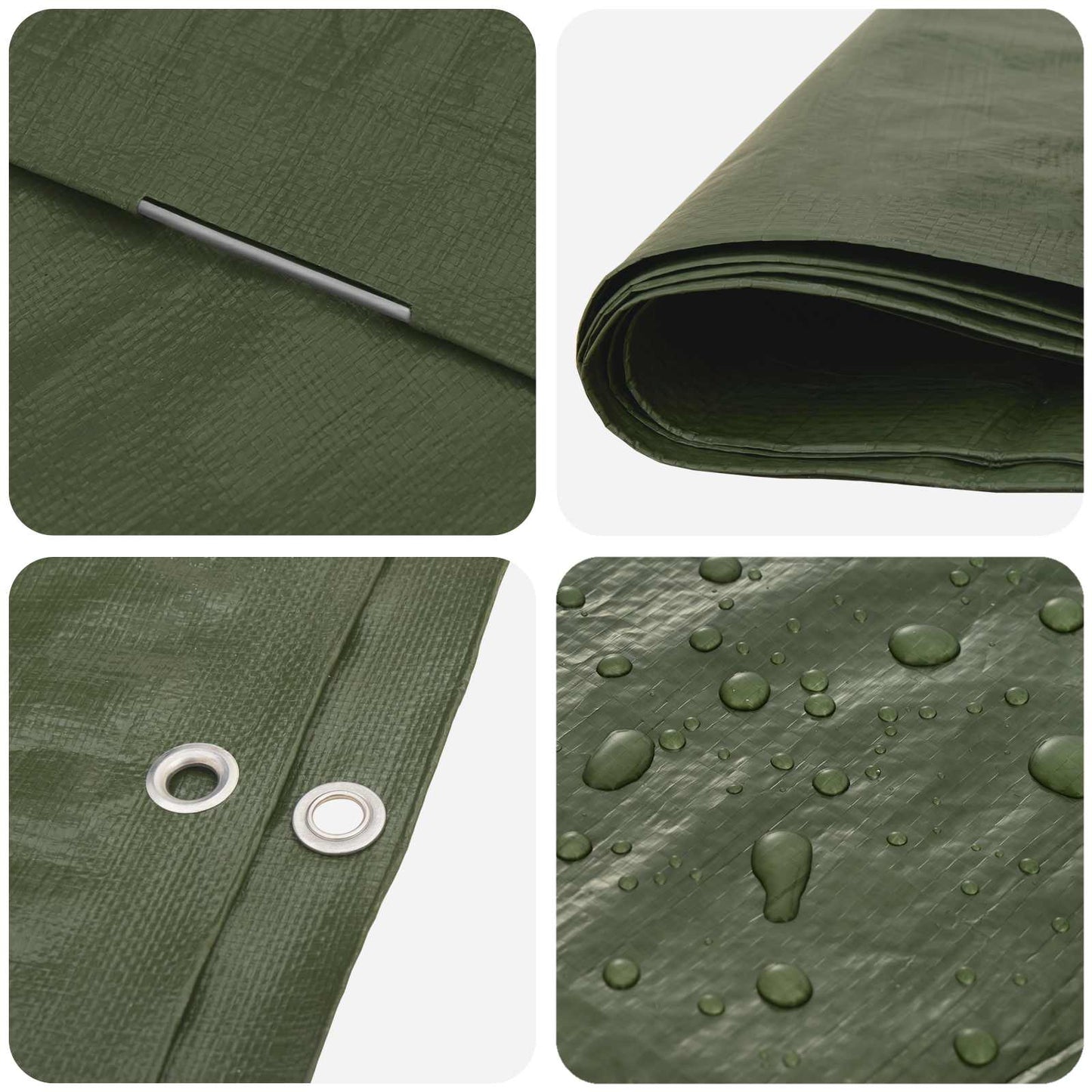 Tarpaulin with Eyelets Green 4 x 6 m 90 gsm PE