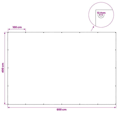 Tarpaulin with Eyelets Green 4 x 6 m 260 gsm PE