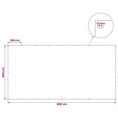 Tarpaulin with Eyelets Green 4 x 8 m 260 gsm PE