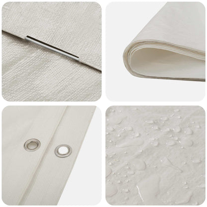 Tarpaulin with Eyelets White 3 x 5 m 90 gsm PE