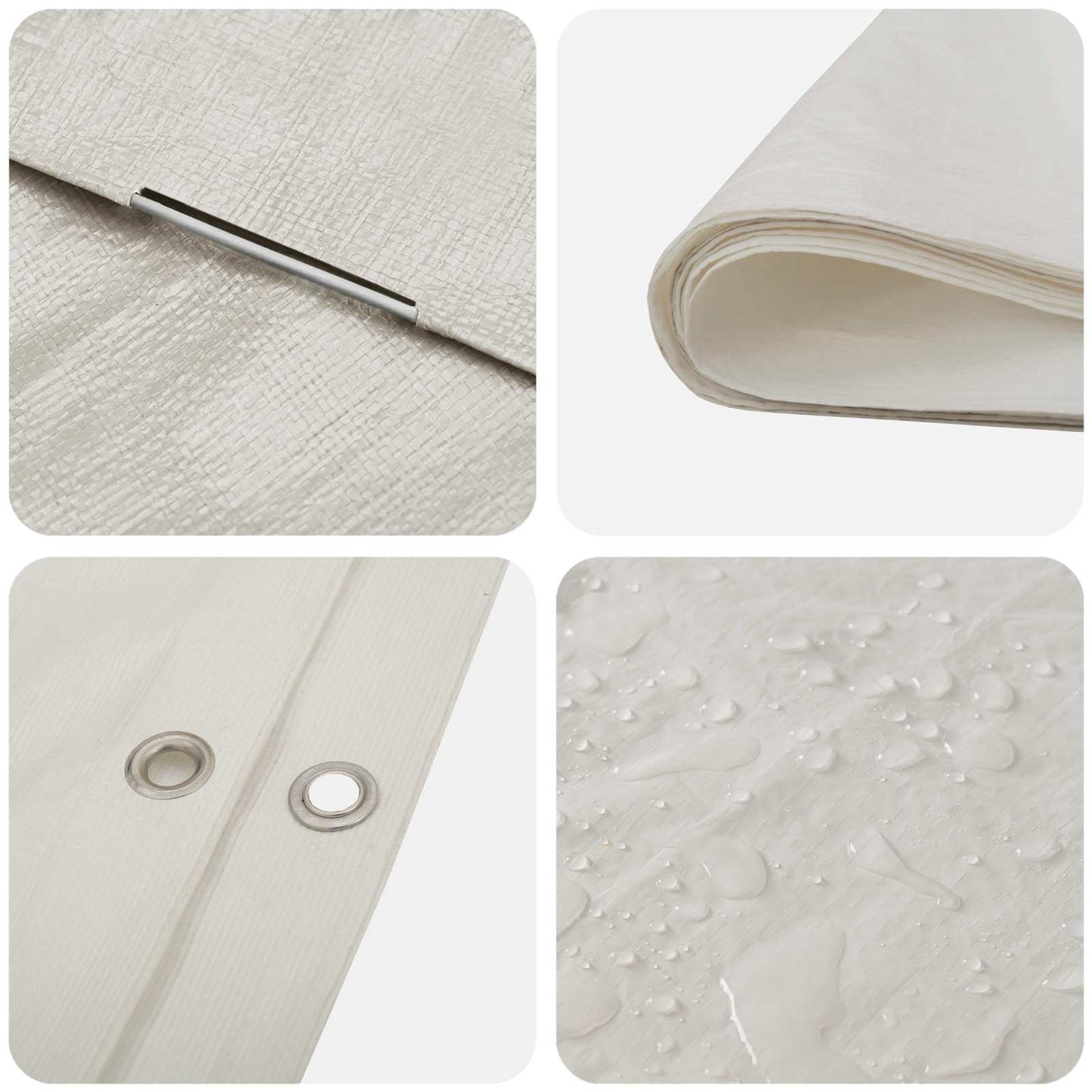 Tarpaulin with Eyelets White 6 x 10 m 90 gsm PE