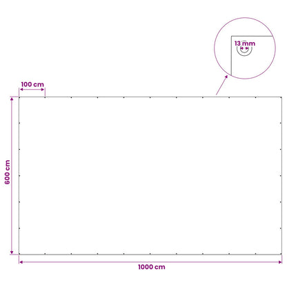 Tarpaulin with Eyelets White 6 x 10 m 90 gsm PE