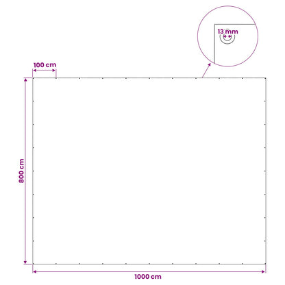 Tarpaulin with Eyelets White 8 x 10 m 260 gsm PE