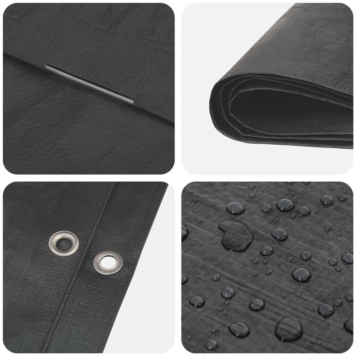 Tarpaulin with Eyelets Anthracite Grey 6 x 12 m 90 gsm PE