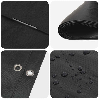 Tarpaulin with Eyelets Anthracite Grey 4 x 8 m 180 gsm PE