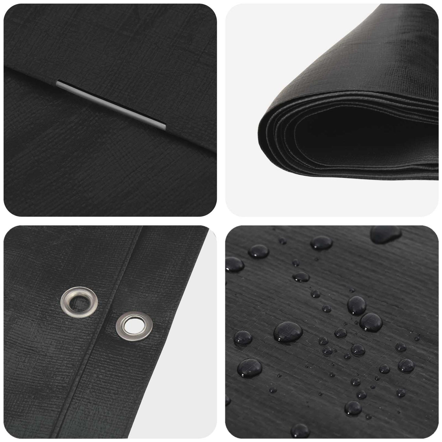 Tarpaulin with Eyelets Anthracite Grey 8 x 12 m 180 gsm PE