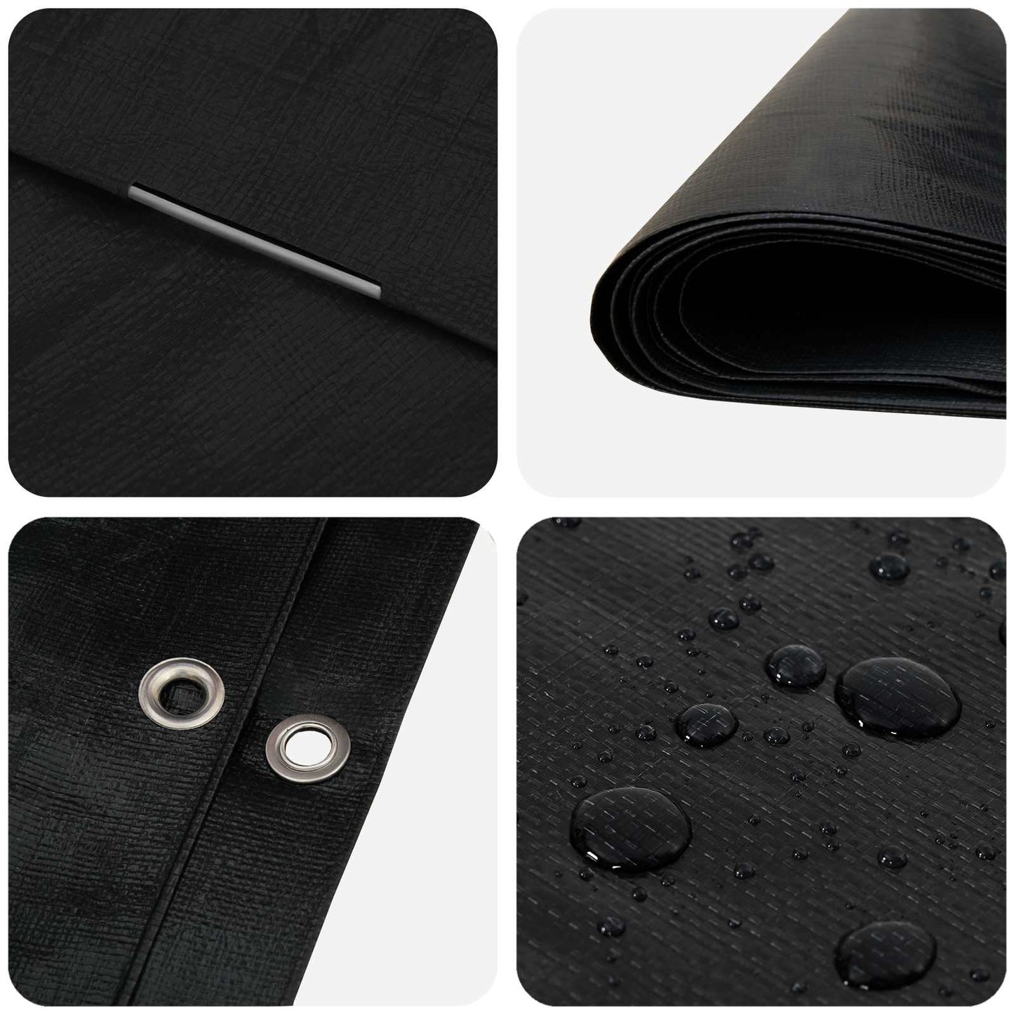 Tarpaulin with Eyelets Anthracite Grey 2 x 3 m 260 gsm PE