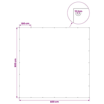 Tarpaulin with Eyelets Blue 6 x 6 m 180 gsm PE