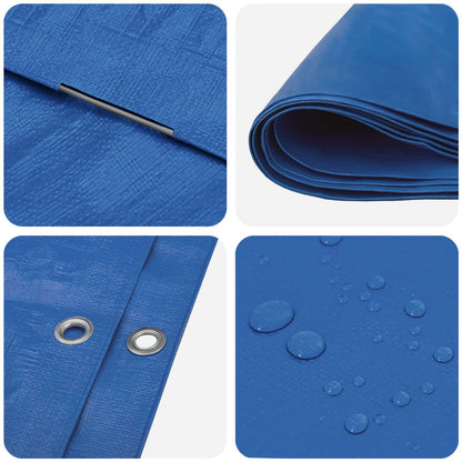 Tarpaulin with Eyelets Blue 4 x 5 m 260 gsm PE