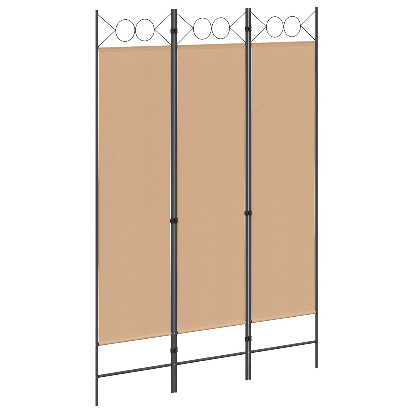 3-Panel Room Divider Beige 120 x 180 cm Fabric