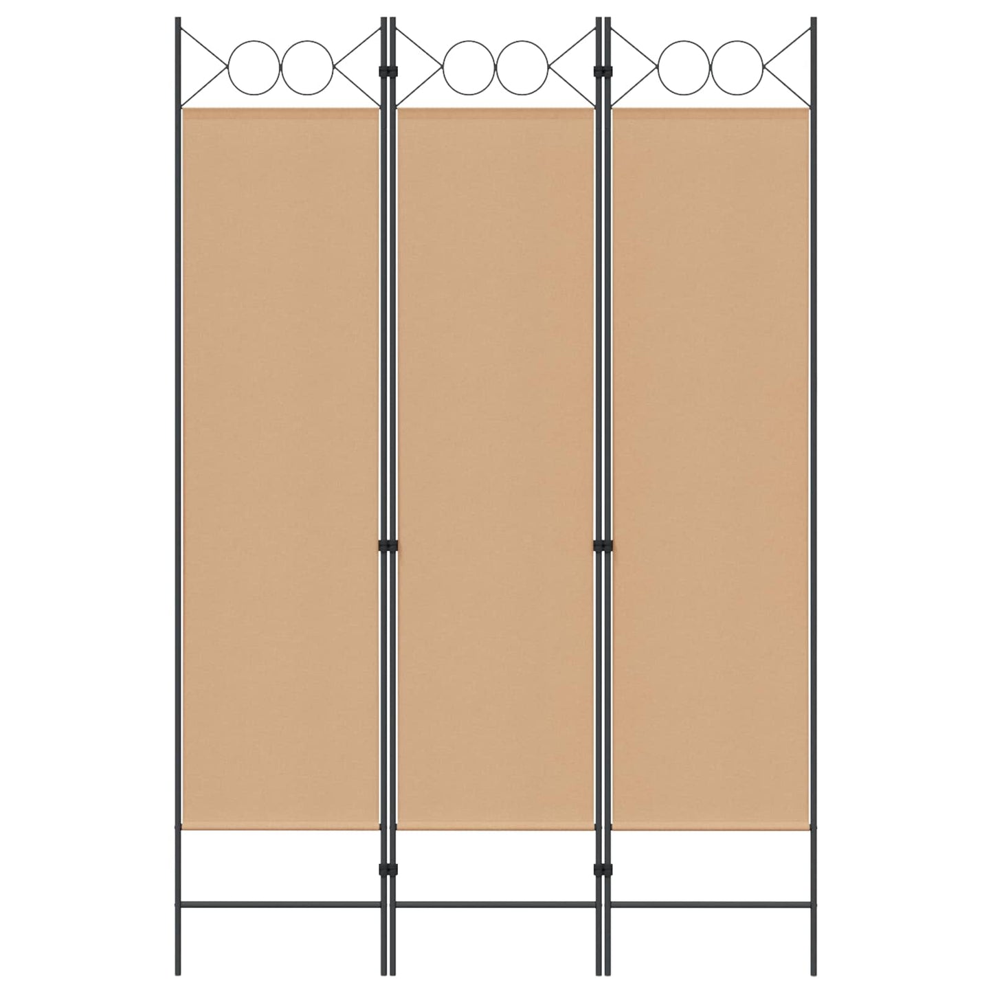 3-Panel Room Divider Beige 120 x 180 cm Fabric