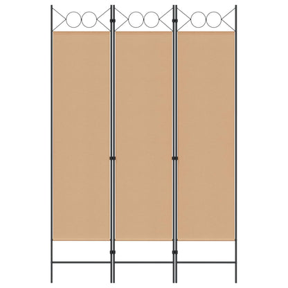 3-Panel Room Divider Beige 120 x 180 cm Fabric