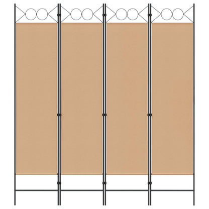4-Panel Room Divider Beige 160 x 180 cm Fabric