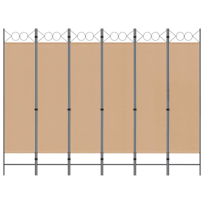6-Panel Room Divider Beige 240 x 180 cm Fabric