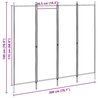 4-Panel Room Divider Beige 78.74 x 70.87 in Fabric