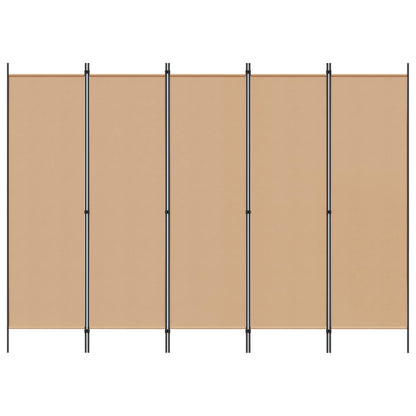 5-Panel Room Divider Beige 98.43 x 70.87 in Fabric
