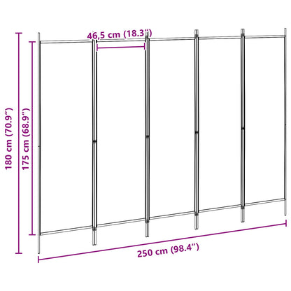 5-Panel Room Divider Beige 98.43 x 70.87 in Fabric