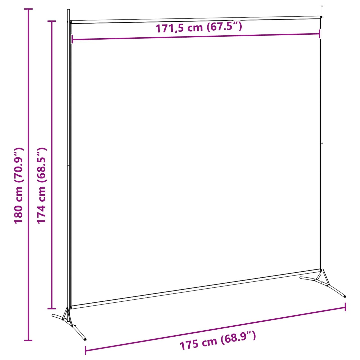 Single Panel Room Divider Beige 68.90 x 70.87 in Fabric