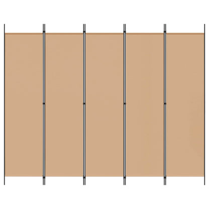 5-Panel Room Divider Beige 98.43 x 78.74 in Fabric