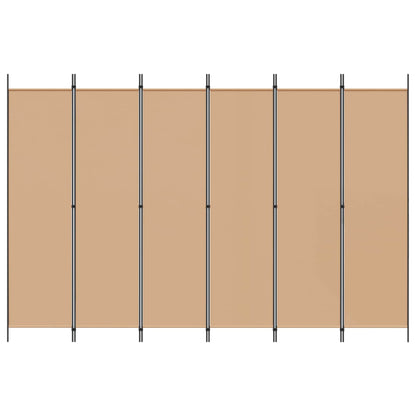 6-Panel Room Divider Beige 118.11 x 78.74 in Fabric