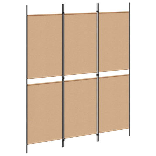 3-Panel Room Divider Beige 150 x 180 cm Fabric