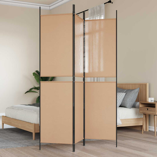 3-Panel Room Divider Beige 150 x 200 cm Fabric