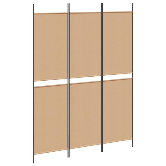 3-Panel Room Divider Beige 150 x 200 cm Fabric