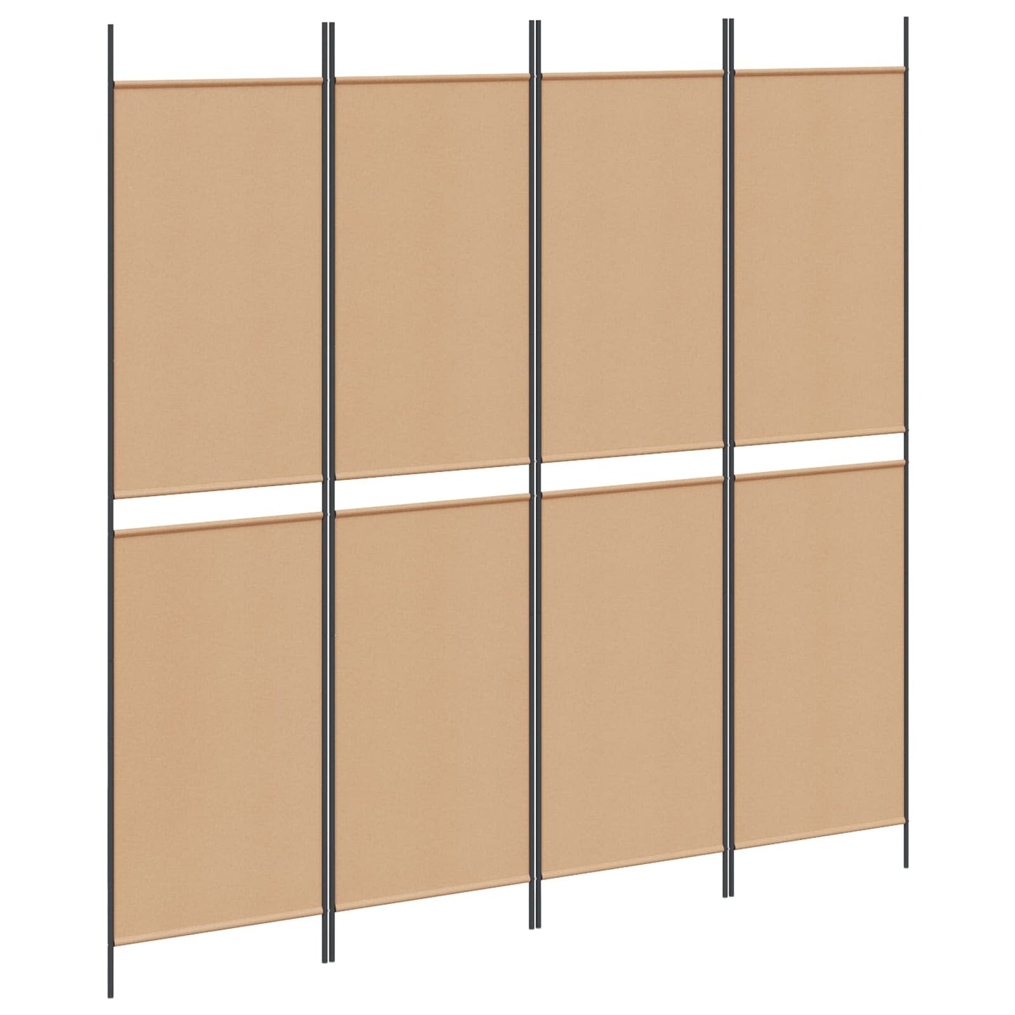 4-Panel Room Divider Beige 200 x 200 cm Fabric